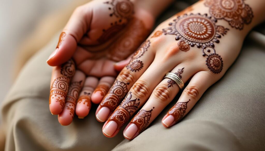découvrez l'art ancestral du mehndi, une tradition élégante qui sublime les mains avec des motifs délicats et raffinés, symbole de beauté et de culture.