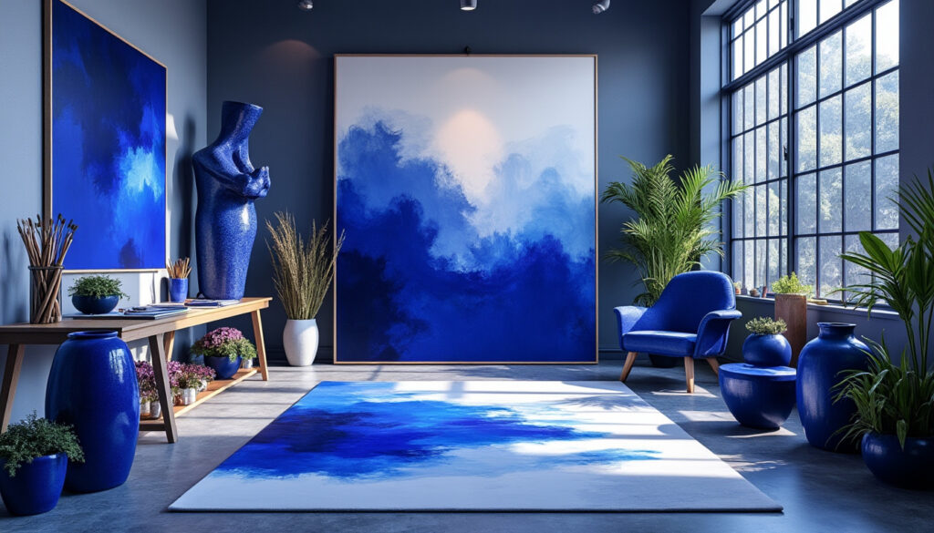 découvrez comment l'indigo, ce bleu profond et mystérieux, influence et inspire l'art contemporain à travers ses nuances uniques et son impact visuel puissant.