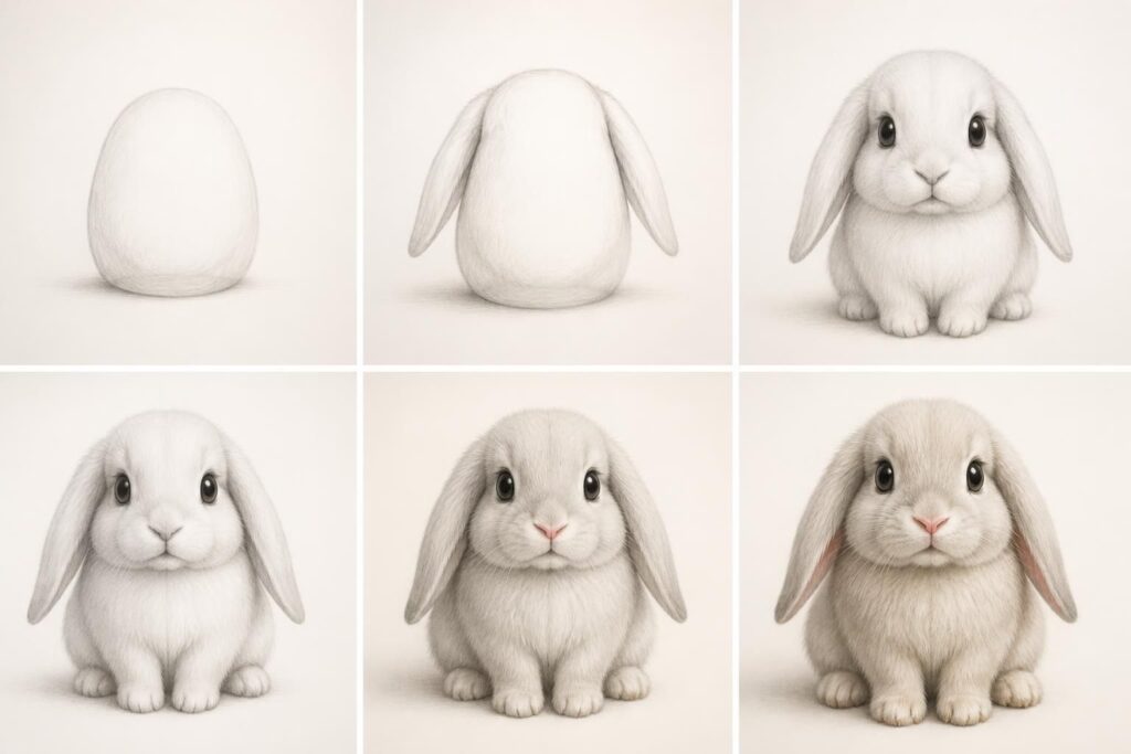 apprenez à dessiner facilement un lapin mignon étape par étape grâce à notre guide simple et ludique, idéal pour tous les niveaux.